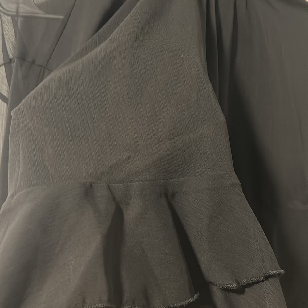 Commense Black Ruffle Blouse - Picture 2 of 2
